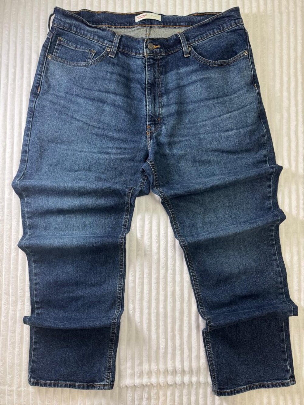Levi Strauss Signature Athletic Fit Men’s Jeans Measured W38 Blue Denim Straight